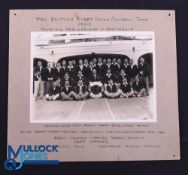 1930 British & I Lions Named On-Board Team Photograph: Mounted b/w posed 8.5