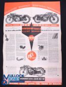 Coventry Eagle Motor Cycles and Sidecars For 1933 Poster / Catalogue - 5 page fold out Poster size