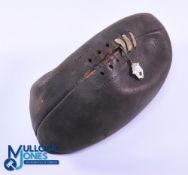 Rare 1930 NSW Match Ball and Badge v British & I Lions: In dark, untitled leather and showing some