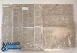 Five editions of The Edinburgh Evening Courant Newspaper from the Napoleonic Wars era 1810-1813 -