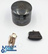 Tissot 9ct gold cased ladies watch with gold strap 26g 375 gold in total, plus 1937 Coronation