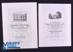 Cheltenham Handbills (2) - J Evans, Nurseryman & Seedsman, Roseina Garden, Cheltenham c1826-28. Fine