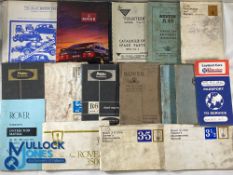 Car Manuals including Triumph 'Reown' Service Manual, Rover Workshop Manual 1950 onwards, Rover 3500