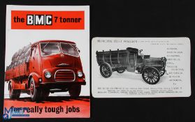 Automobile Sales Catalogues (5) features The BMC 7 Tonner 1955 fold out Poster - 5 photographs