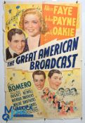 The Great American Broadcast, 1941, Alice Faye, original one sheet Poster, fold with wear still
