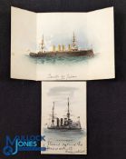 1906-10 Japanese Hand Painted Cards - British Navy Cards and Boer War Interest: of HMS Terrible in