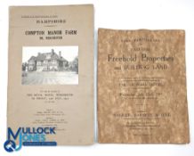 Two July 1953 Auction Catalogues - Hampshire Compton Manor Farm with Map, Parish Magazine and