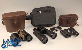 Vintage Binocular Opera Glasses Collection: x6 all in leather and card cases, with makers of Stern