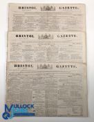 Black Vein Colliery Disaster - Risca, Monmouthshire 1860: 3 original issues of the Bristol Gazette