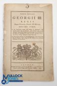 Transportation To America 1778 printed black letter Act of Parliament of George III explaining the