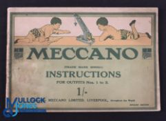 Early Meccano Instructions and Catalogue 1919 - 60 pages of illustrations to make things with