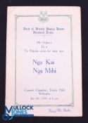Rare 1930 British & I Lions Menu: Dinner following the Maori game at Wellington, as lot 71 but