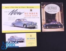 Automobile Sales Catalogues (3) to incl' Humber - Coachwork by Thrupp & Maberly 1952. An 8 page