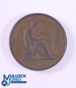 London Institution - Bronze Membership Ticket c1820s - Obverse; Seated allegorical figure