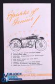 Wooler Motor Cycle 1949-50 Catalogue - 6 page fold out catalogue illustrating this 
