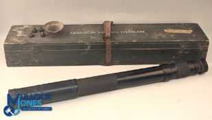 WWII British Military A No.38 MkII sighting telescope by B B Ltd, dated 1942, in original wooden