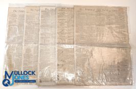 Five editions of The Edinburgh Evening Courant Newspaper from the Napoleonic Wars era 1800-1810 -