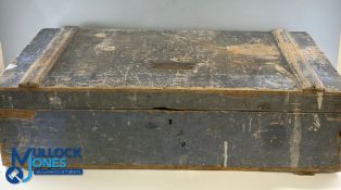 Period Pine Storage Box with brass name plate for a Mr Henry Chetwynd, Staffordshire, painted