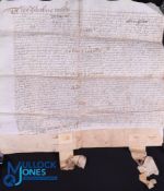 James I - Indenture on Vellum in English, signed William and Ann Carrington, with regards to a