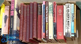 Two boxes of Military Books including Turkey Volume II March 1943 Naval Intelligence Division, Six