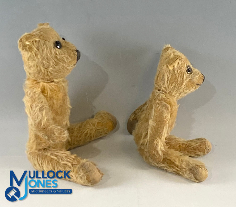2 Period English straw filled mohair Jointed Teddy Bears, both with 5 joints and replacement eyes ( - Image 2 of 3