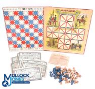 Military Tactics Game c1880s-1900, complete with both Boards, Cards, Wooden Playing pieces, Rules