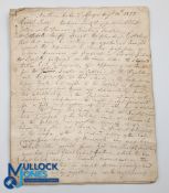 Legal - a remarkable manuscript being an eye witness report on a legal case at Northumberland