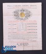 Handbill For State Lottery Prize of 12,000 Guineas in Gold 1815 - unusual, as early three colour