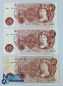 Old British 10 Shillings Banknotes Collection: to include consecutive O'Brien A37951984-985 both