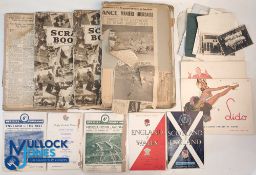 Wales Rugby Scrapbooks, programmes and ephemera - Four scrapbooks from the fifties, programmes and