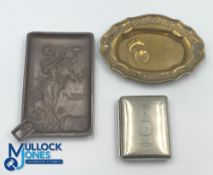 Champagne Moet et Chandon Advertising Ashtray, with a White Star engraved cigarette case - made of