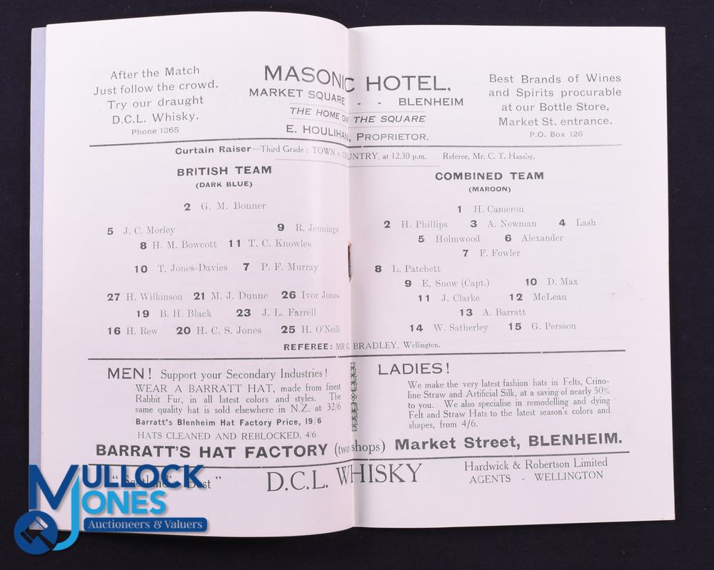 Rare 1930 Rugby Programme, British & I Lions v Marlborough, Nelson & Golden Bay: Official - Image 2 of 2