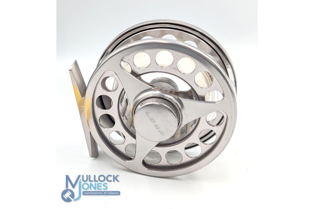 A scarce Loop Evotec FW 2168 5/7 alloy trout fly reel, 3 3/8" ventilated caged wide spool, spindle - Image 2 of 2