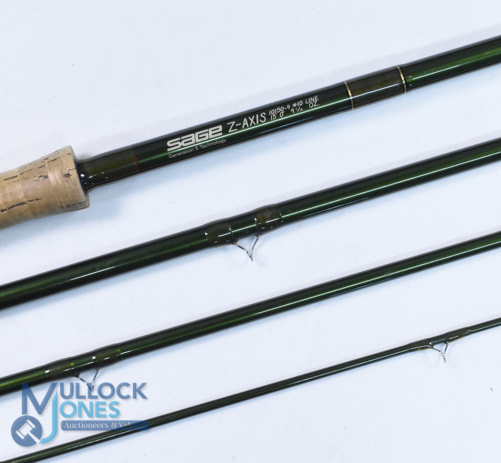 Sage USA Z-AXIS Generation 5 Technology carbon salmon fly rod 9 1/16 oz No 10150-4, 15ft 4pc line - Image 2 of 3
