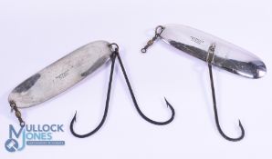 Pair of C Farlow and Co, Maker's London, big game spoons, a 4.5