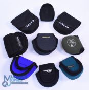 A collection of 9 reel pouches, 7 branded and 2 unnamed. All good. (9)