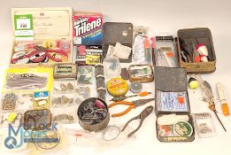 Fishing Tackle Collection, a mixed lot to include line trace, hooks, weights, shot, lure spinner