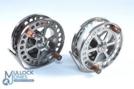 2x Marco Cortesi alloy centre pin/trotting reels, 4 1/4