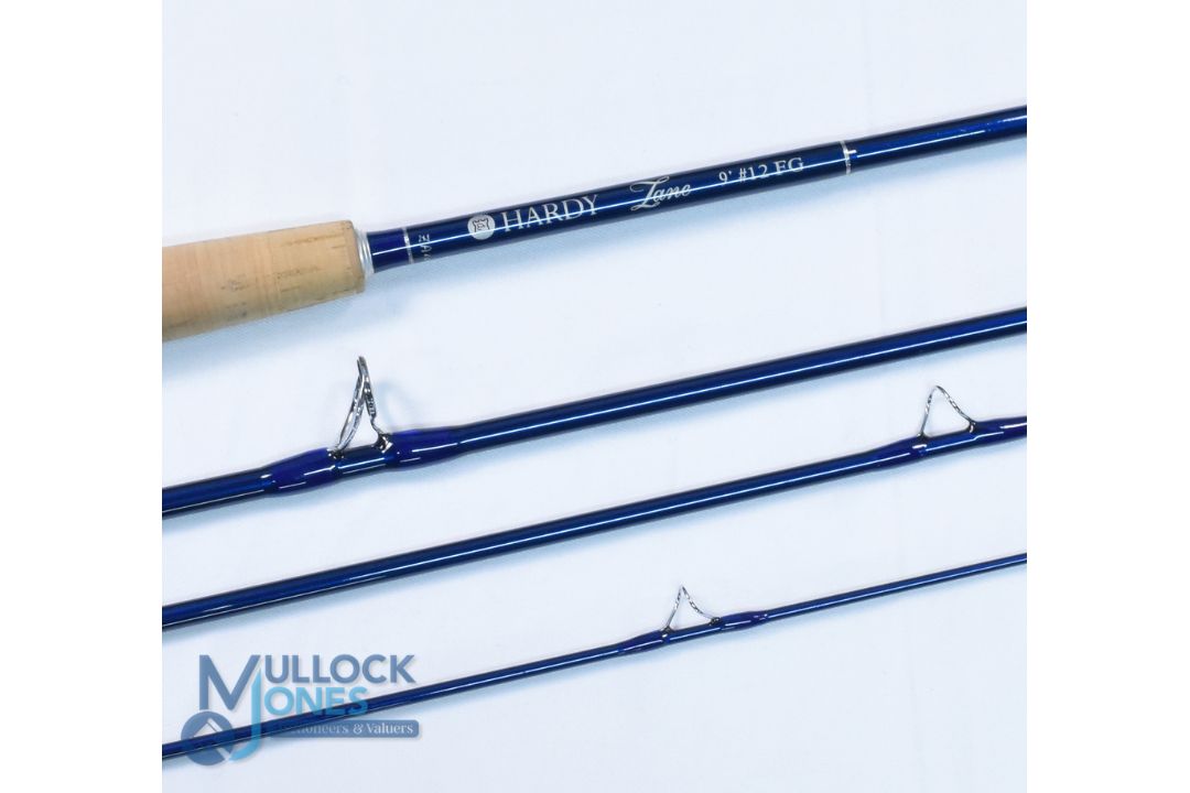 Hardy Alnwick Zane carbon salt water fly rod 9ft 4pc line 12FG#, twin cork grips, alloy double - Image 2 of 2