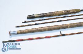 A scarce Hatton Bros Maker of Hereford, whole cane trout spliced fly rod, 10ft 2pc with spare tip,