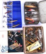 A large collection of artificial baits, as follows: The Hockley minnow box containing a selection of