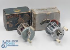 Abu Record 1300 level wind multiplier No 17524, twin handles, on/off check, runs well, in original