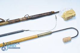 Vintage wading staff gaff, 58