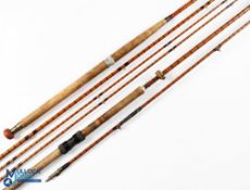 J B Walker, 53 Clayton Street, Newcastle on Tyne, split cane salmon fly rod 13' 3pc with spare