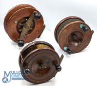 3x Large Nottingham Wooden Reels - features an Alvey, Australia 7