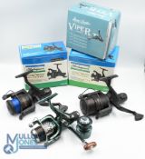 Shakespeare Mustang Graphite fixed spool reel No 2150-050 with spare spool, good bail, rear