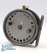 Hardy Bros Silex Major 3” Bait Casting Reel – with ribbed brass foot, rear half moon regulator