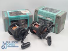 A pair of Daiwa Sealine SL 175 H multi disc drag multiplier reels, large 'T' counter balanced