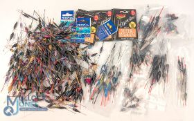 Collection of Very Small Pole Floats #100 with a selection of hooks, in need of some sorting