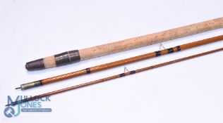 Allcock 123' 3-piece cane float rod, whole cane butt, stepped middle, greenheart tip, burgundy